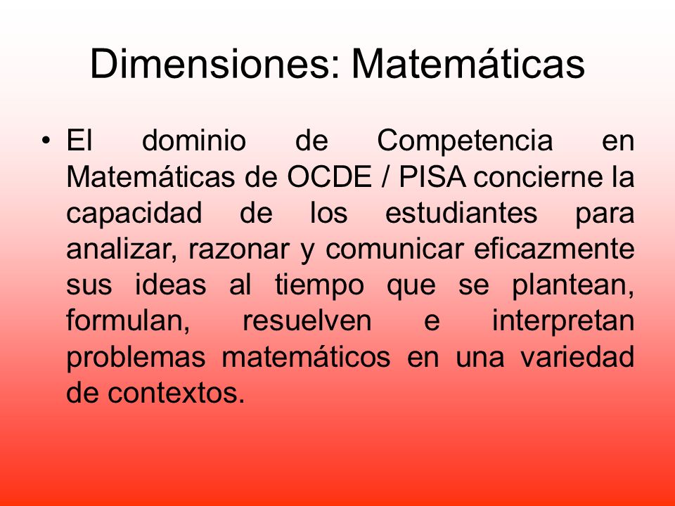 Dimensiones: Matemáticas
