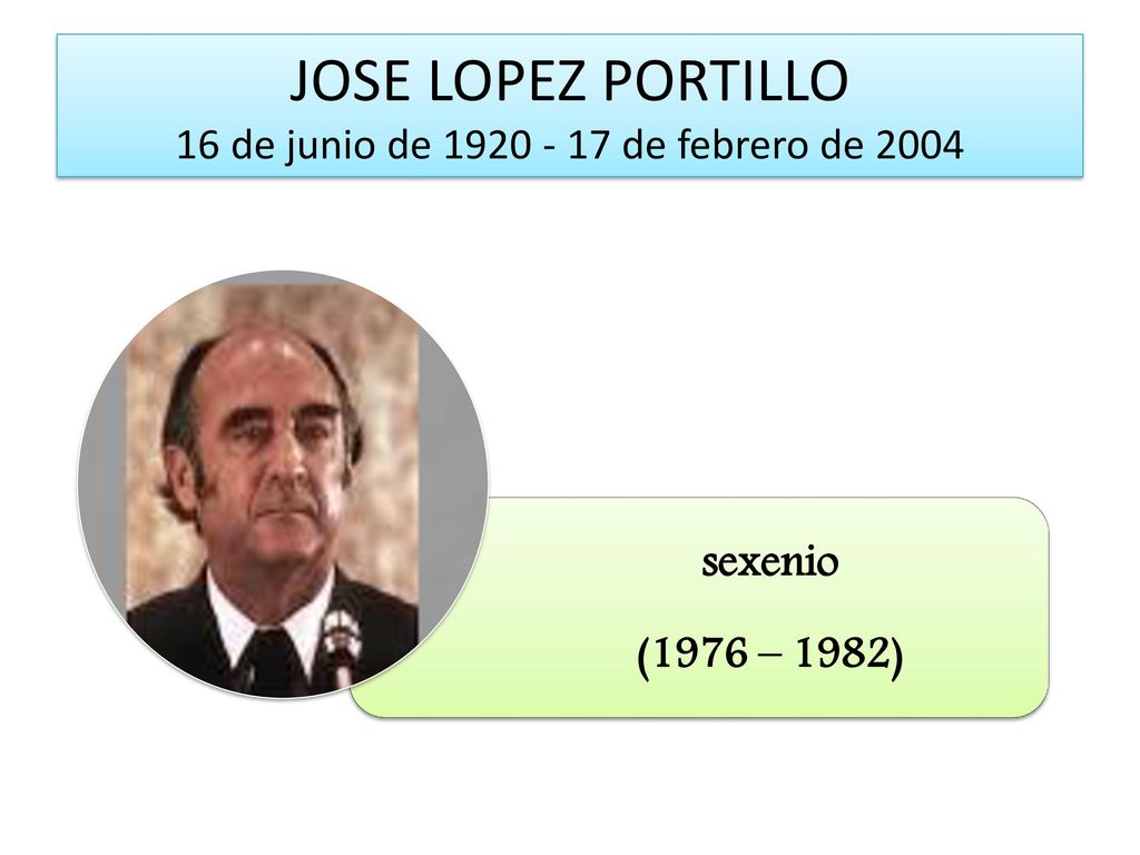 JOSE LOPEZ PORTILLO 16 de junio de de febrero de 2004