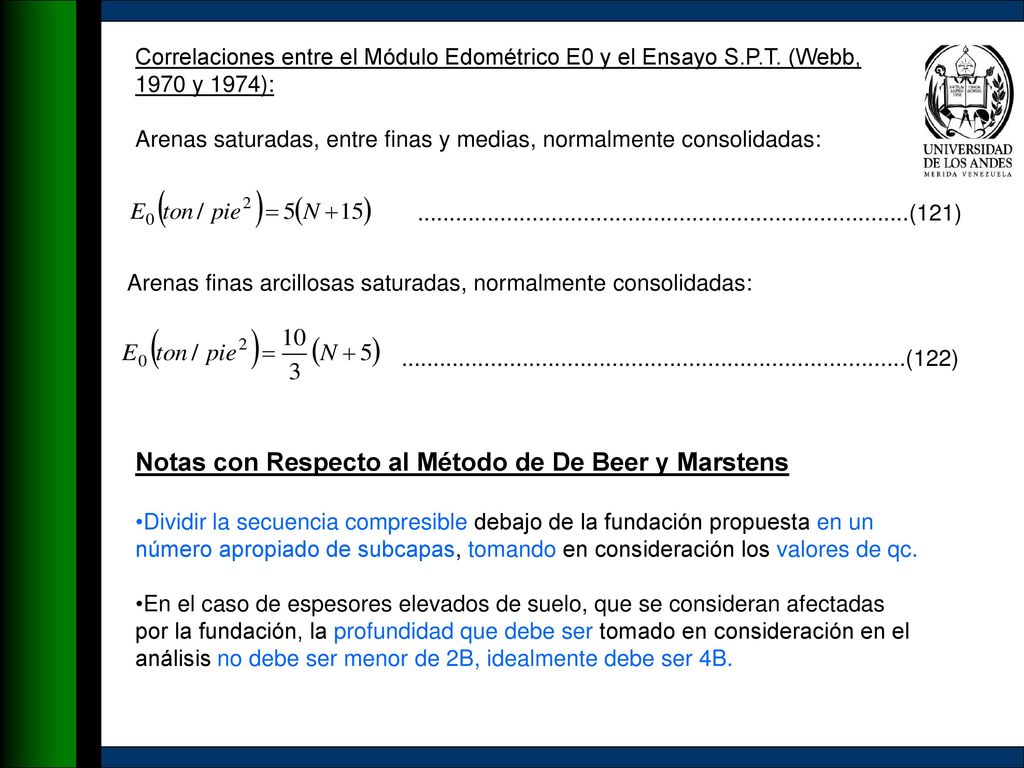 Notas con Respecto al Método de De Beer y Marstens