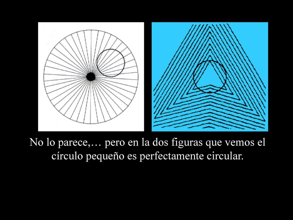 No lo parece,… pero en la dos figuras que vemos el círculo pequeño es perfectamente circular.