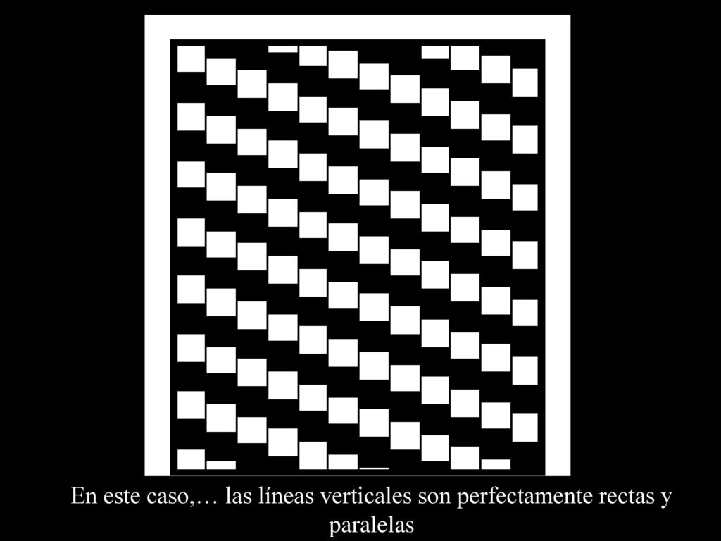 En este caso,… las líneas verticales son perfectamente rectas y paralelas