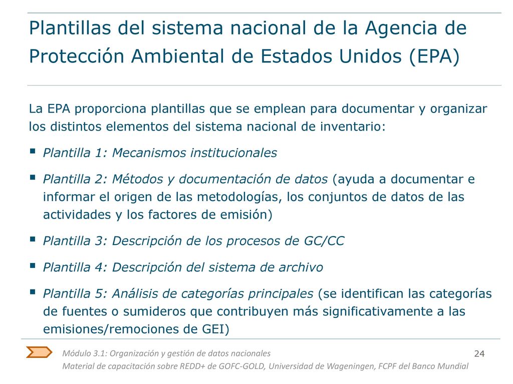 Plantillas del sistema nacional de la Agencia de Protección Ambiental de Estados Unidos (EPA)