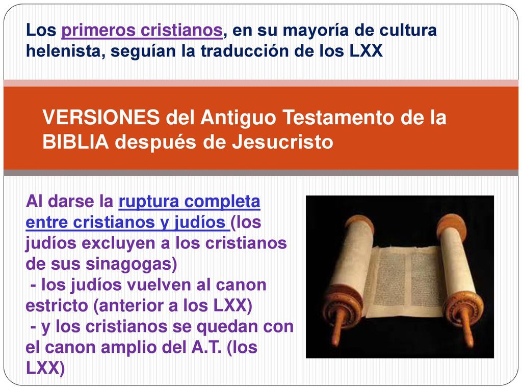 VERSIONES del Antiguo Testamento de la BIBLIA después de Jesucristo