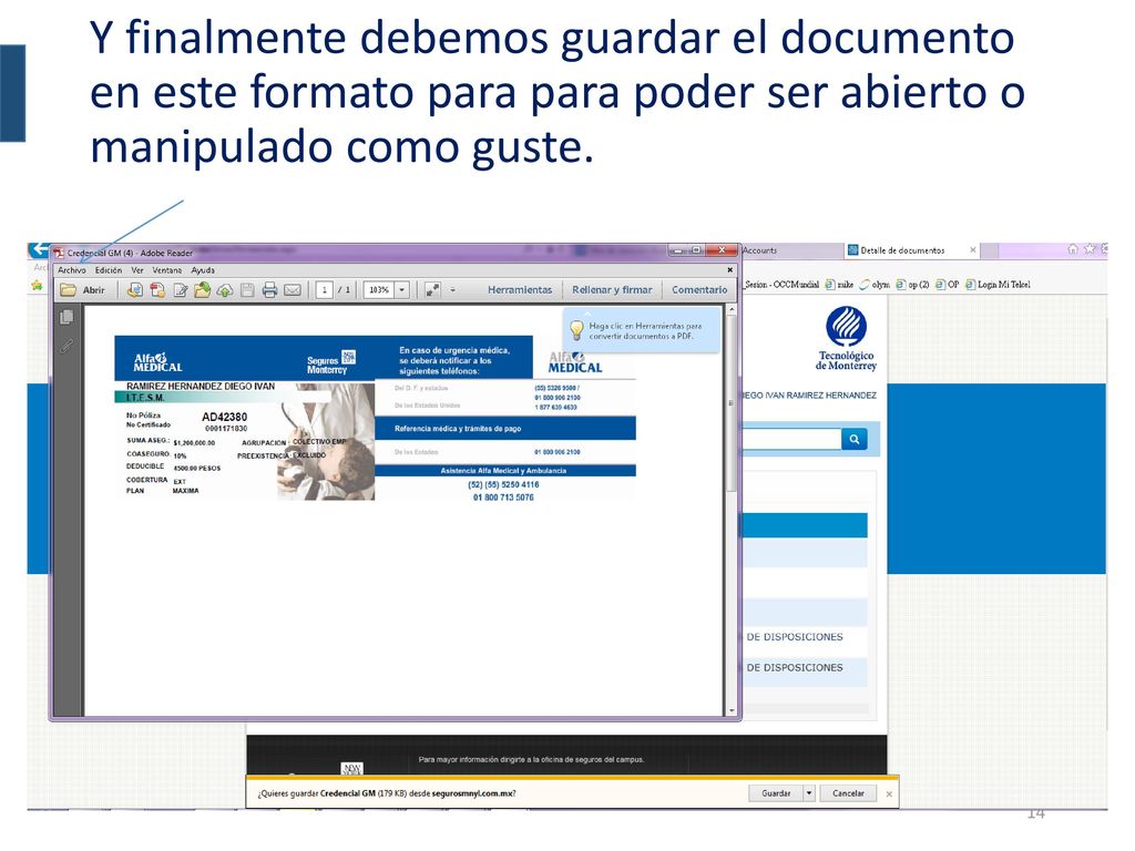 Y finalmente debemos guardar el documento en este formato para para poder ser abierto o manipulado como guste.