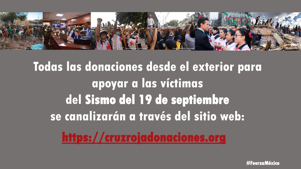 Todas las donaciones desde el exterior para apoyar a las víctimas