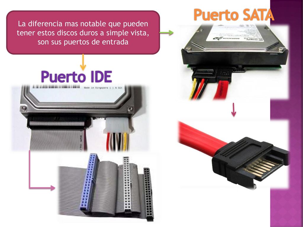 Puerto SATA La diferencia mas notable que pueden tener estos discos duros a simple vista, son sus puertos de entrada.