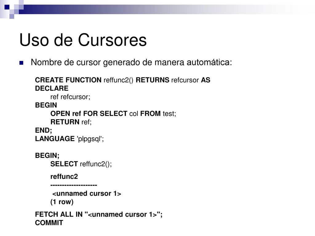 Uso de Cursores Nombre de cursor generado de manera automática: