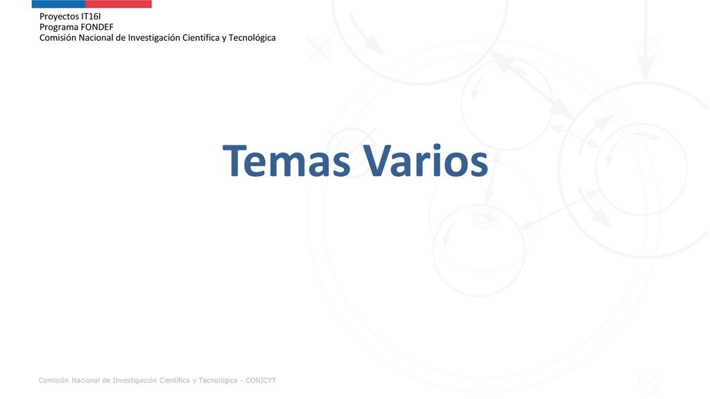 Proyectos IT16I Programa FONDEF Comisión Nacional de Investigación Científica y Tecnológica
