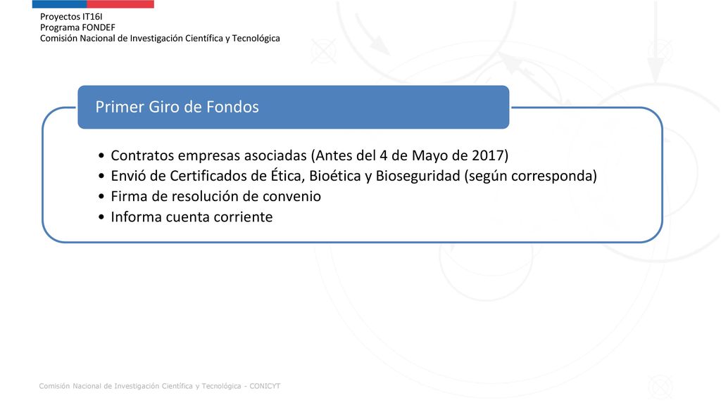 Proyectos IT16I Programa FONDEF Comisión Nacional de Investigación Científica y Tecnológica
