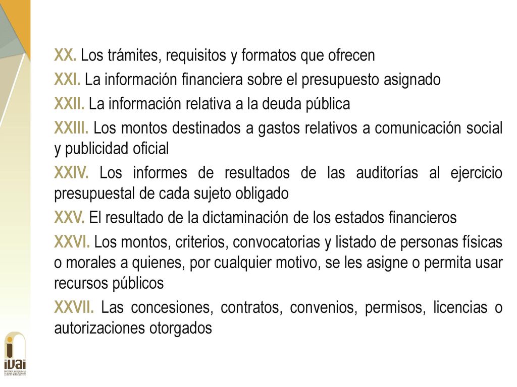 XX. Los trámites, requisitos y formatos que ofrecen XXI