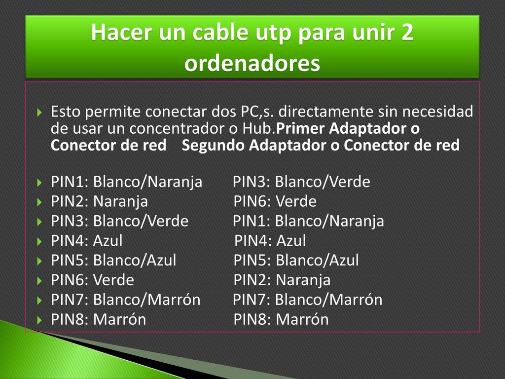 Hacer un cable utp para unir 2 ordenadores