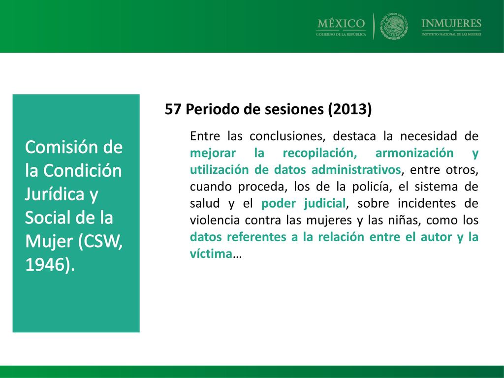 Comisión de la Condición Jurídica y Social de la Mujer (CSW, 1946).