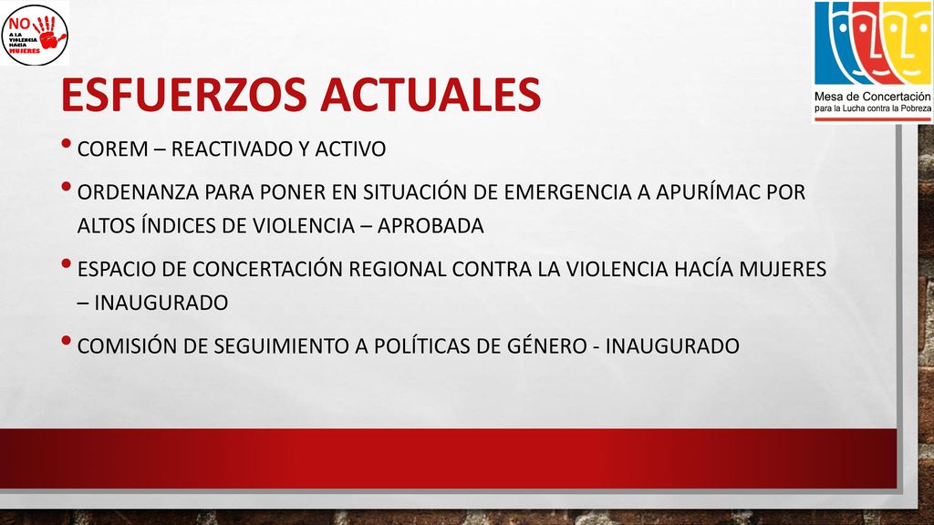 ESFUERZOS ACTUALES Corem – reactivado y activo