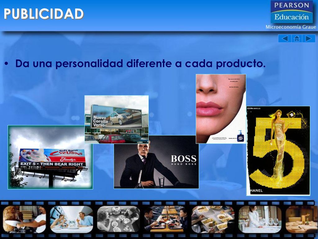 PUBLICIDAD Da una personalidad diferente a cada producto.
