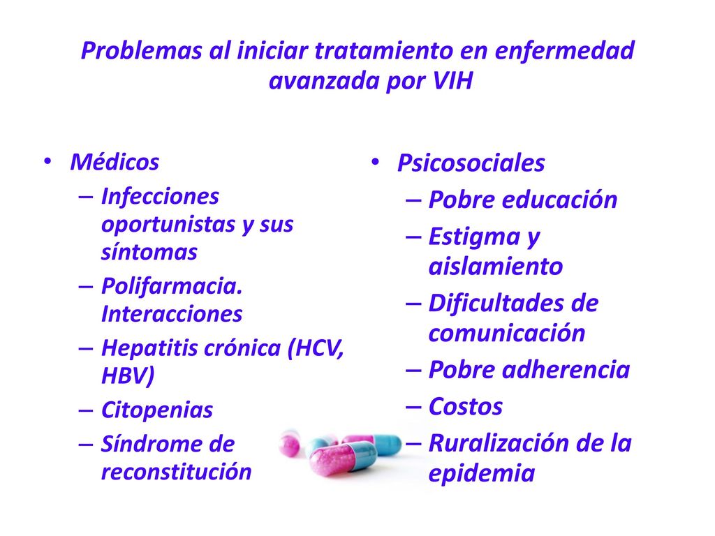 Problemas al iniciar tratamiento en enfermedad avanzada por VIH