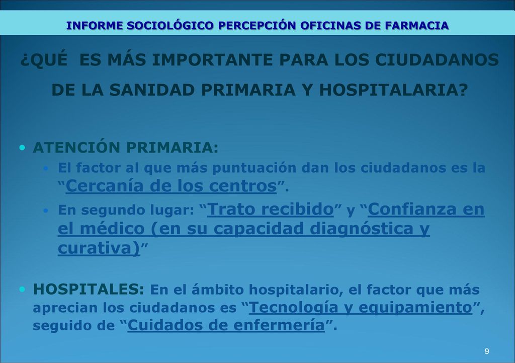 INFORME SOCIOLÓGICO PERCEPCIÓN OFICINAS DE FARMACIA