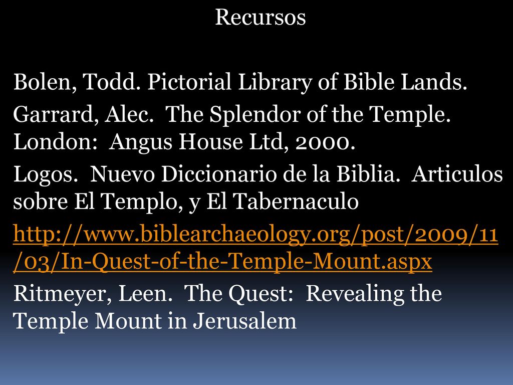 Recursos Bolen, Todd. Pictorial Library of Bible Lands. Garrard, Alec