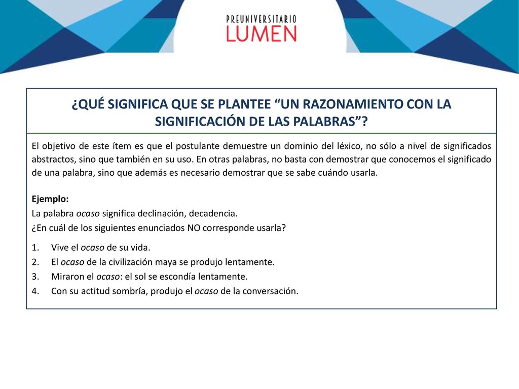 ¿QUÉ SIGNIFICA QUE SE PLANTEE UN RAZONAMIENTO CON LA SIGNIFICACIÓN DE LAS PALABRAS