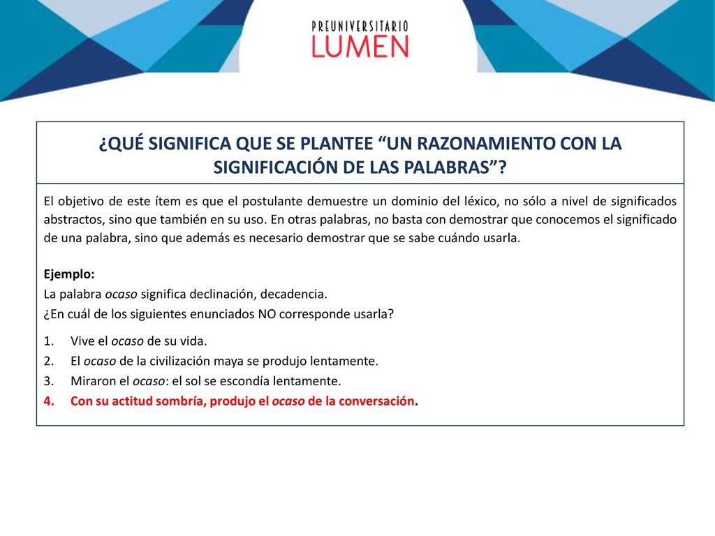 ¿QUÉ SIGNIFICA QUE SE PLANTEE UN RAZONAMIENTO CON LA SIGNIFICACIÓN DE LAS PALABRAS