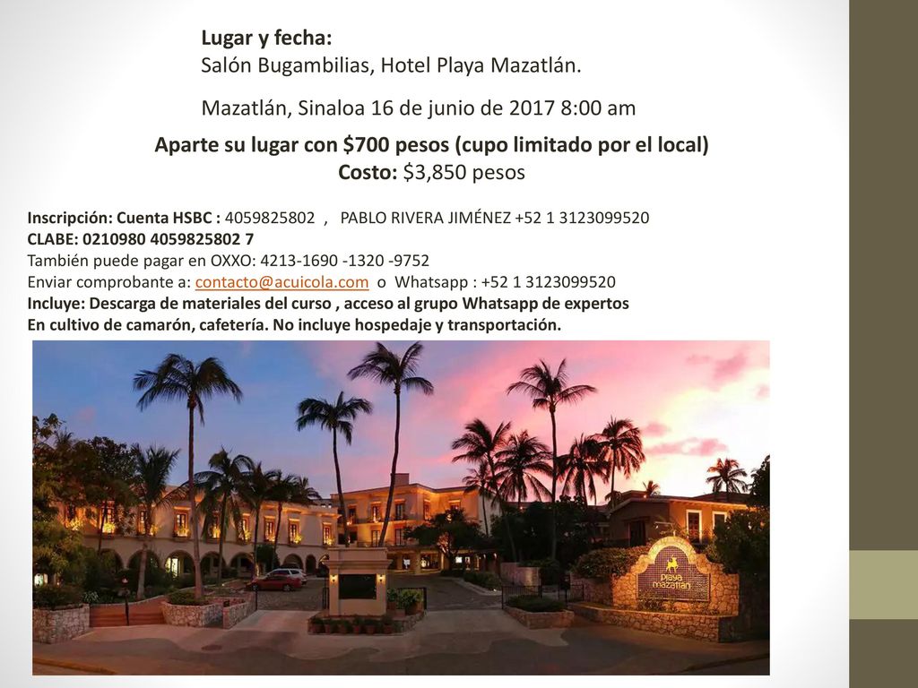 Aparte su lugar con $700 pesos (cupo limitado por el local)