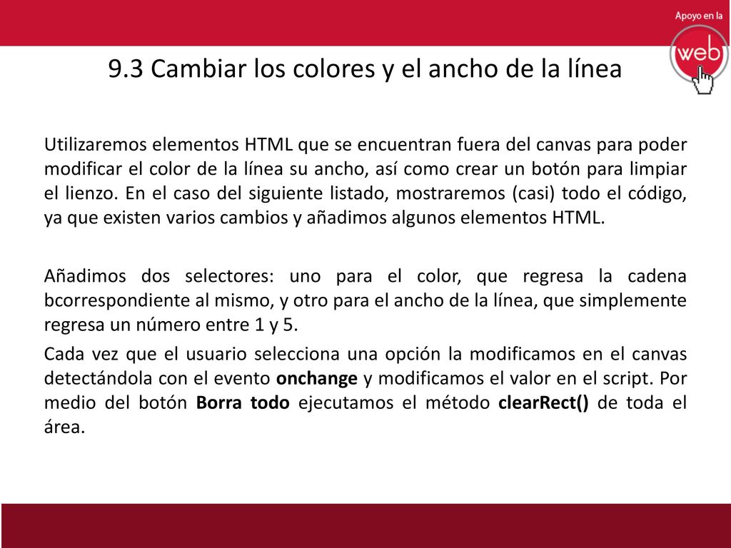 9.3 Cambiar los colores y el ancho de la línea