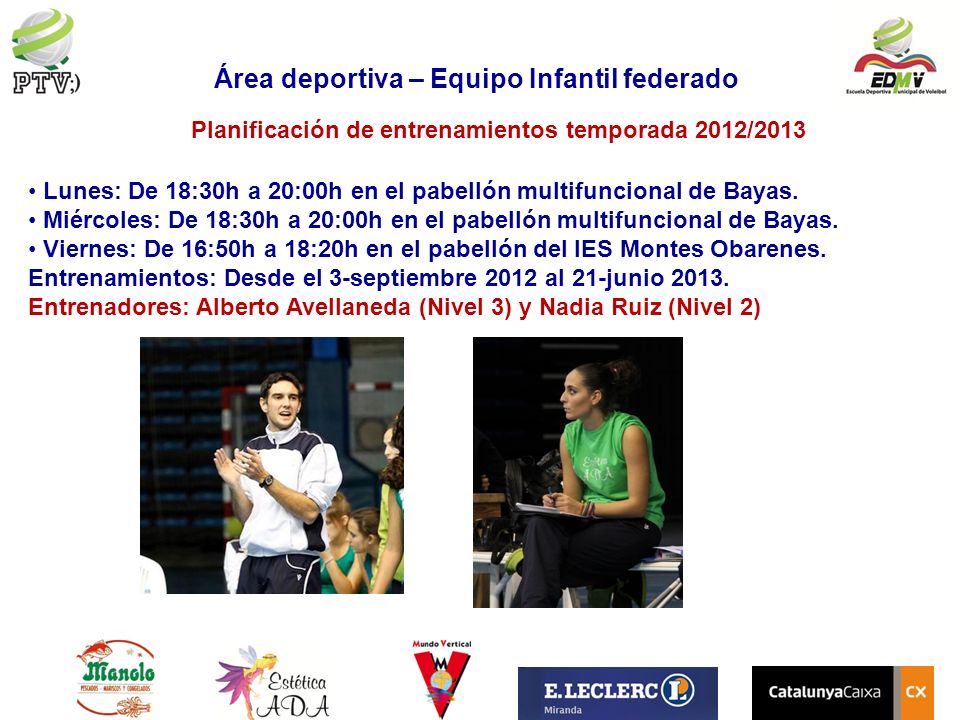 Área deportiva – Equipo Infantil federado