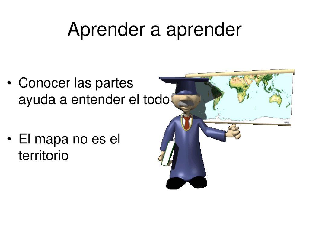 Aprender a aprender Conocer las partes ayuda a entender el todo