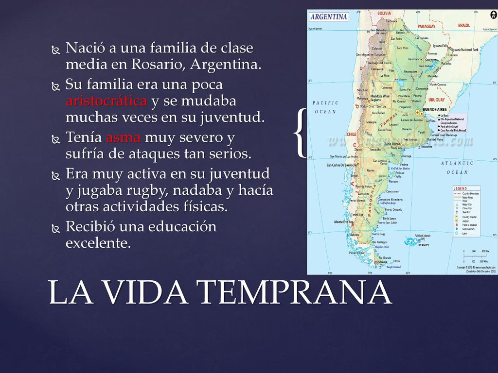 Nació a una familia de clase media en Rosario, Argentina.