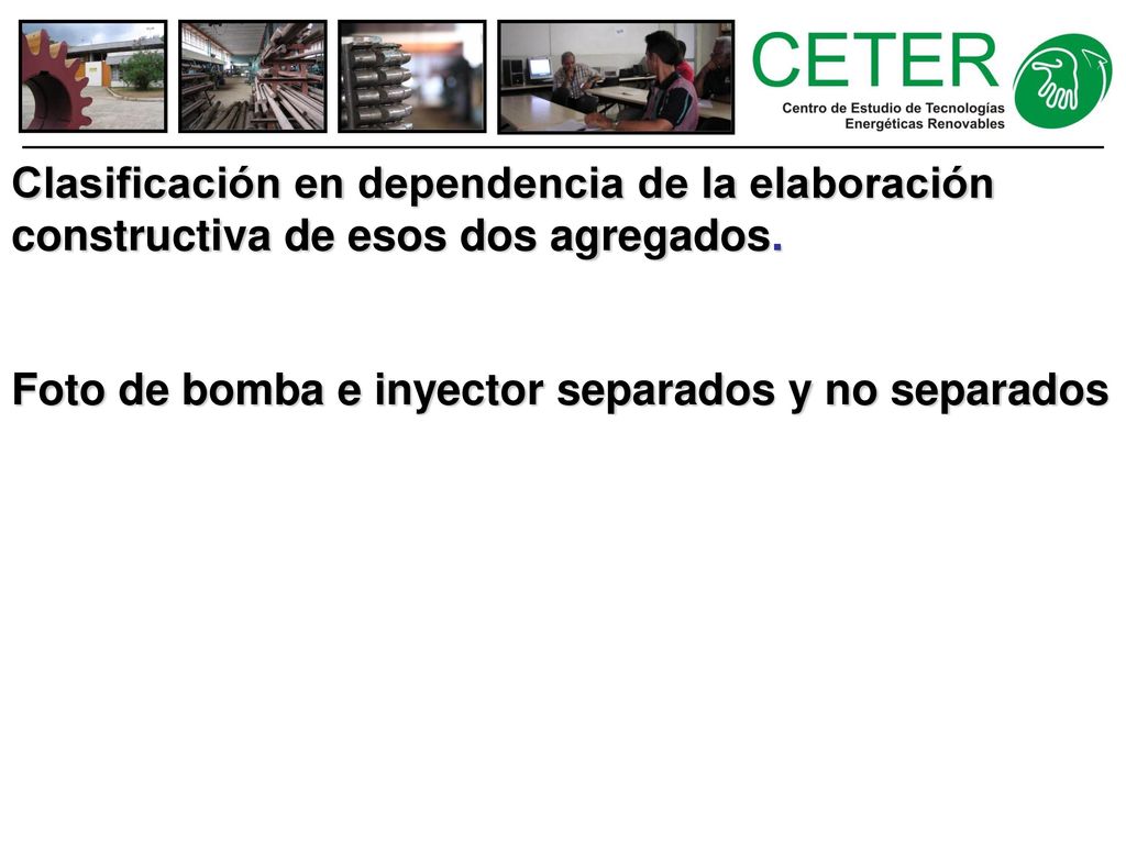 Foto de bomba e inyector separados y no separados