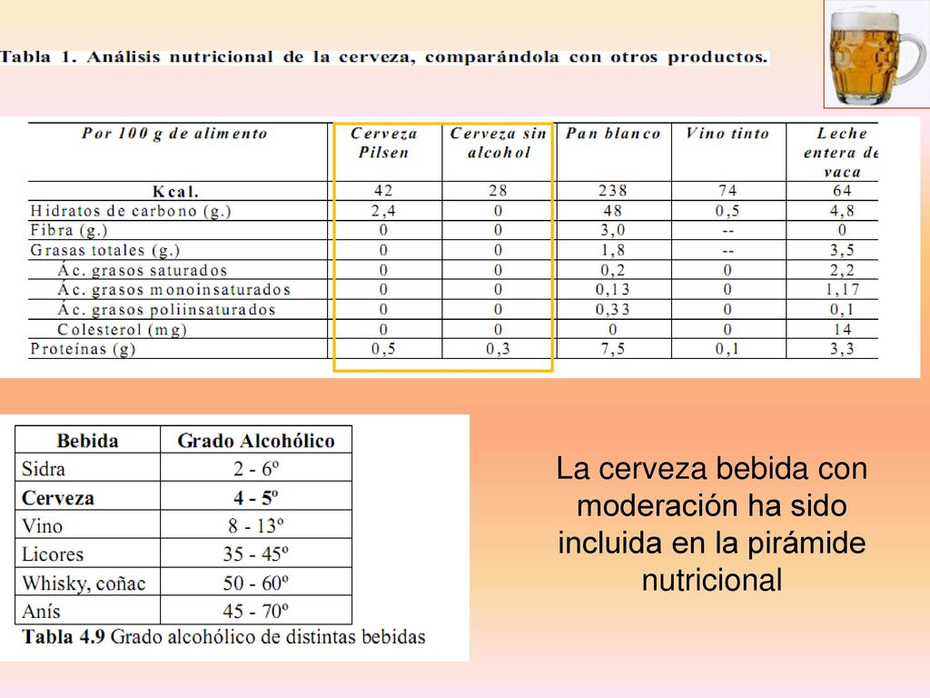 La cerveza bebida con moderación ha sido incluida en la pirámide nutricional