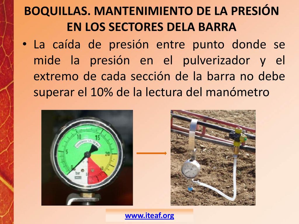 BOQUILLAS. MANTENIMIENTO DE LA PRESIÓN EN LOS SECTORES DELA BARRA