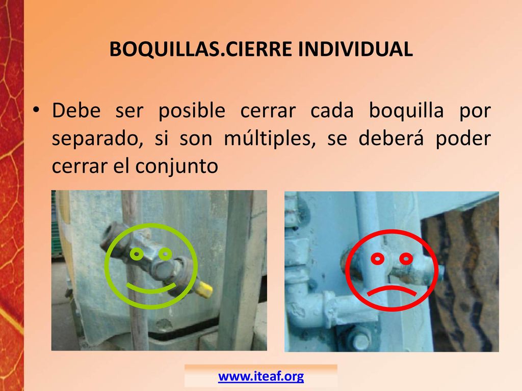 BOQUILLAS. NÚMERO Y TIPO A AMBOS LADOS DEL PULVERIZADOR