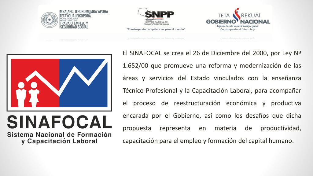 El SINAFOCAL se crea el 26 de Diciembre del 2000, por Ley Nº 1