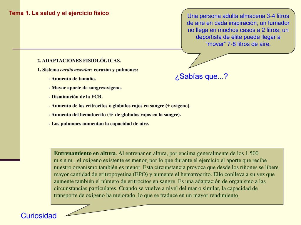 ¿Sabías que... Curiosidad Tema 1. La salud y el ejercicio físico