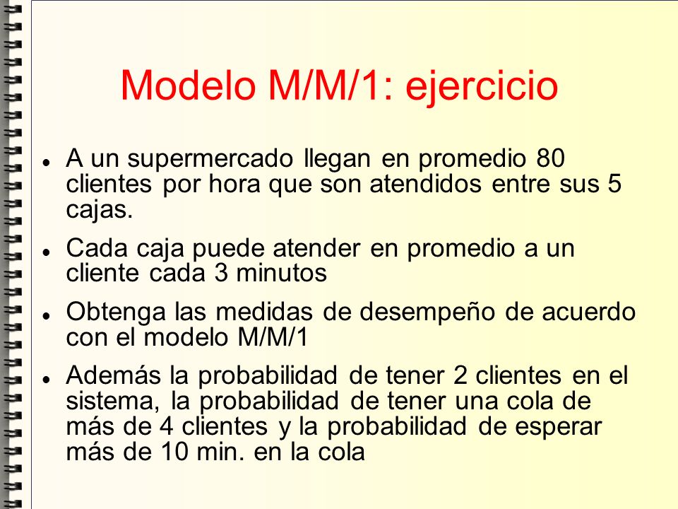 Modelo M/M/1: ejercicio