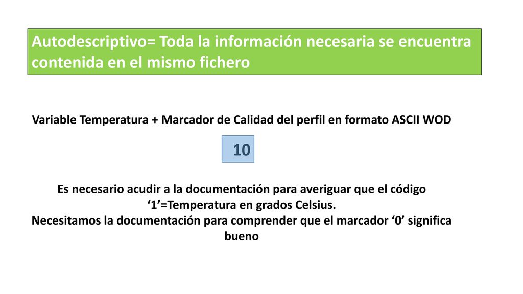Autodescriptivo= Toda la información necesaria se encuentra contenida en el mismo fichero