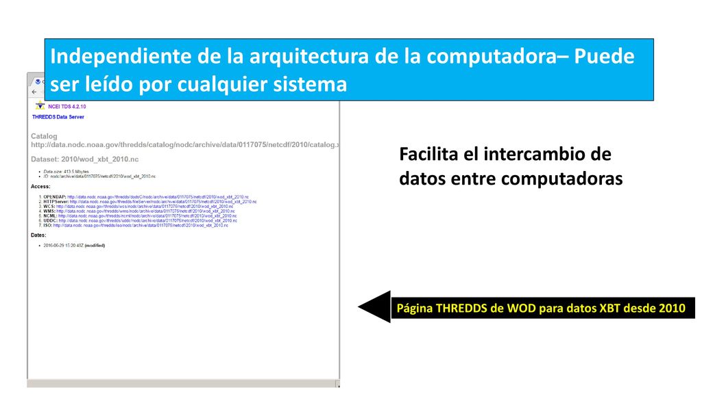 Independiente de la arquitectura de la computadora– Puede ser leído por cualquier sistema