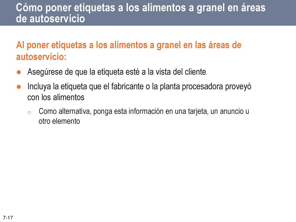 Cómo poner etiquetas a los alimentos a granel en áreas de autoservicio