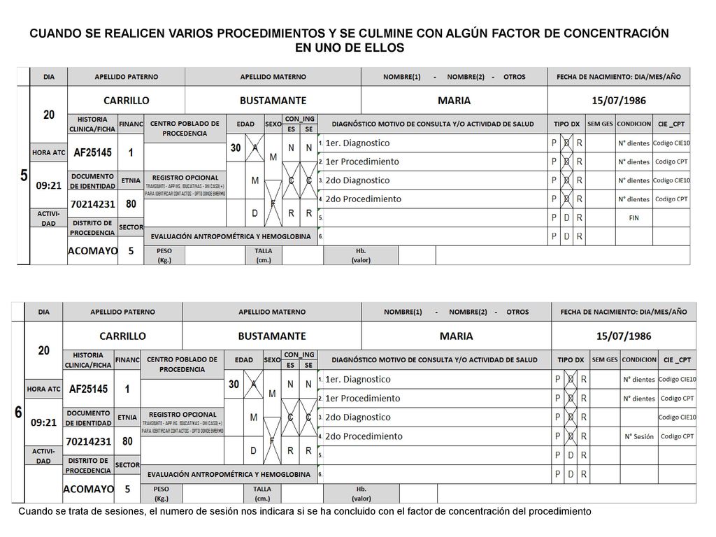 CUANDO SE REALICEN VARIOS PROCEDIMIENTOS Y SE CULMINE CON ALGÚN FACTOR DE CONCENTRACIÓN EN UNO DE ELLOS