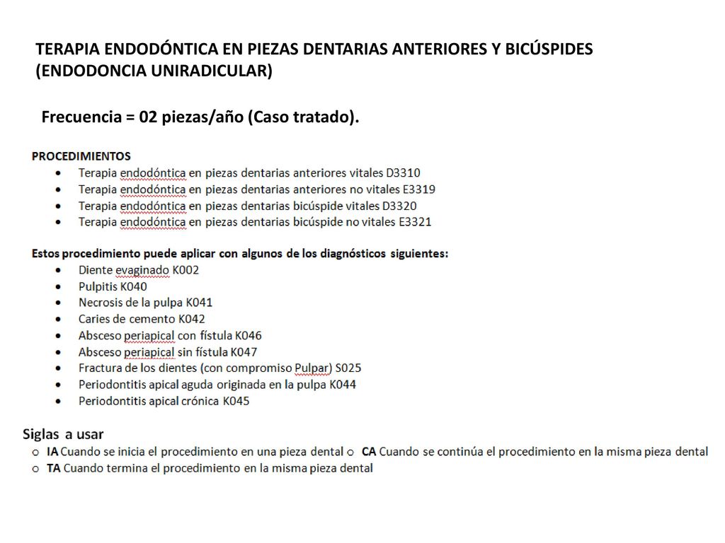 TERAPIA ENDODÓNTICA EN PIEZAS DENTARIAS ANTERIORES Y BICÚSPIDES (ENDODONCIA UNIRADICULAR)