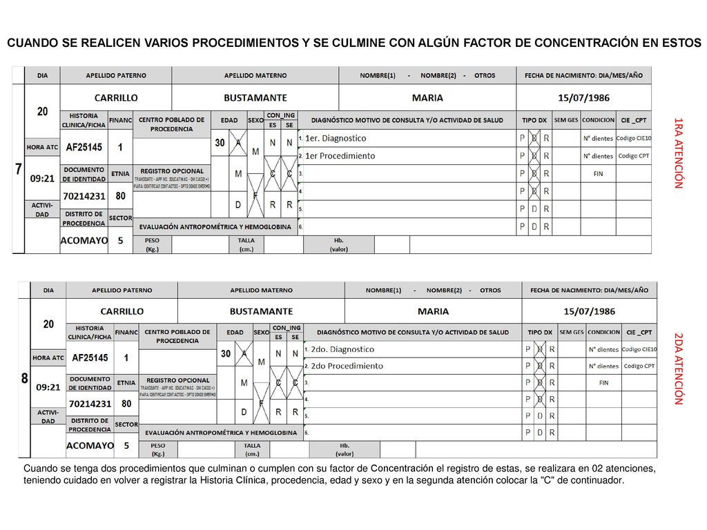 CUANDO SE REALICEN VARIOS PROCEDIMIENTOS Y SE CULMINE CON ALGÚN FACTOR DE CONCENTRACIÓN EN ESTOS