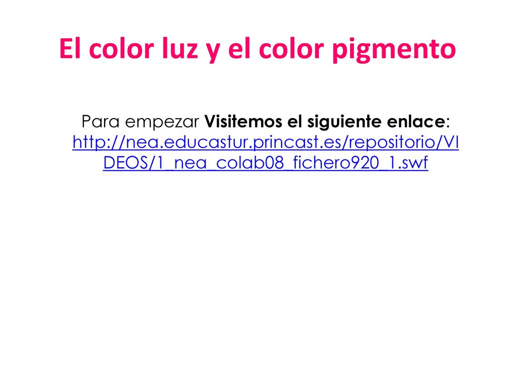 El color luz y el color pigmento