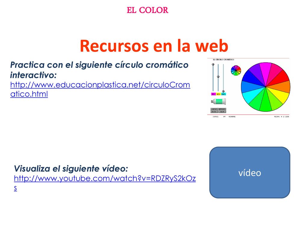 Recursos en la web EL COLOR vídeo
