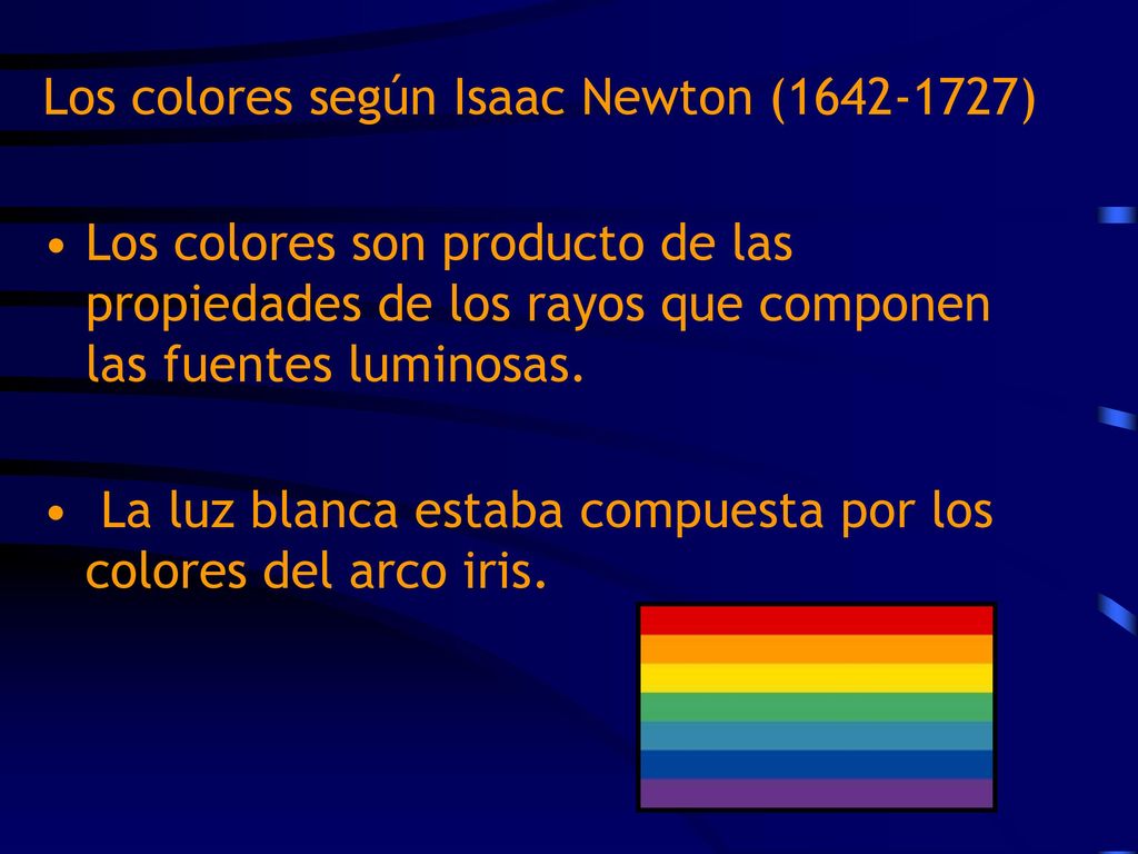 Los colores según Isaac Newton ( )