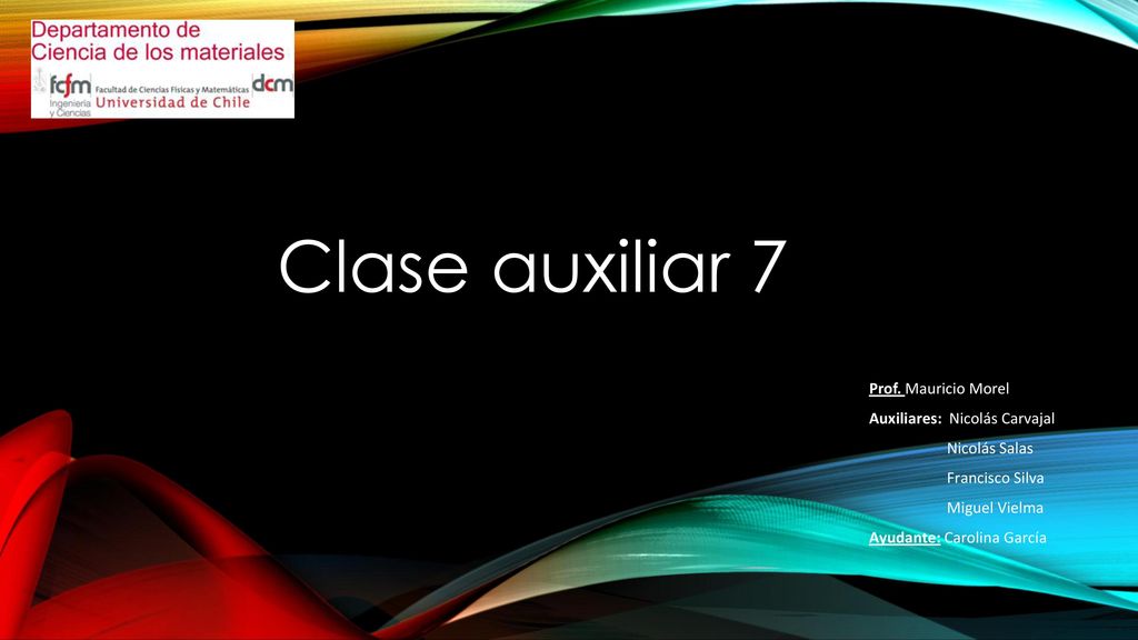 Clase auxiliar 7 Prof. Mauricio Morel Auxiliares: Nicolás Carvajal