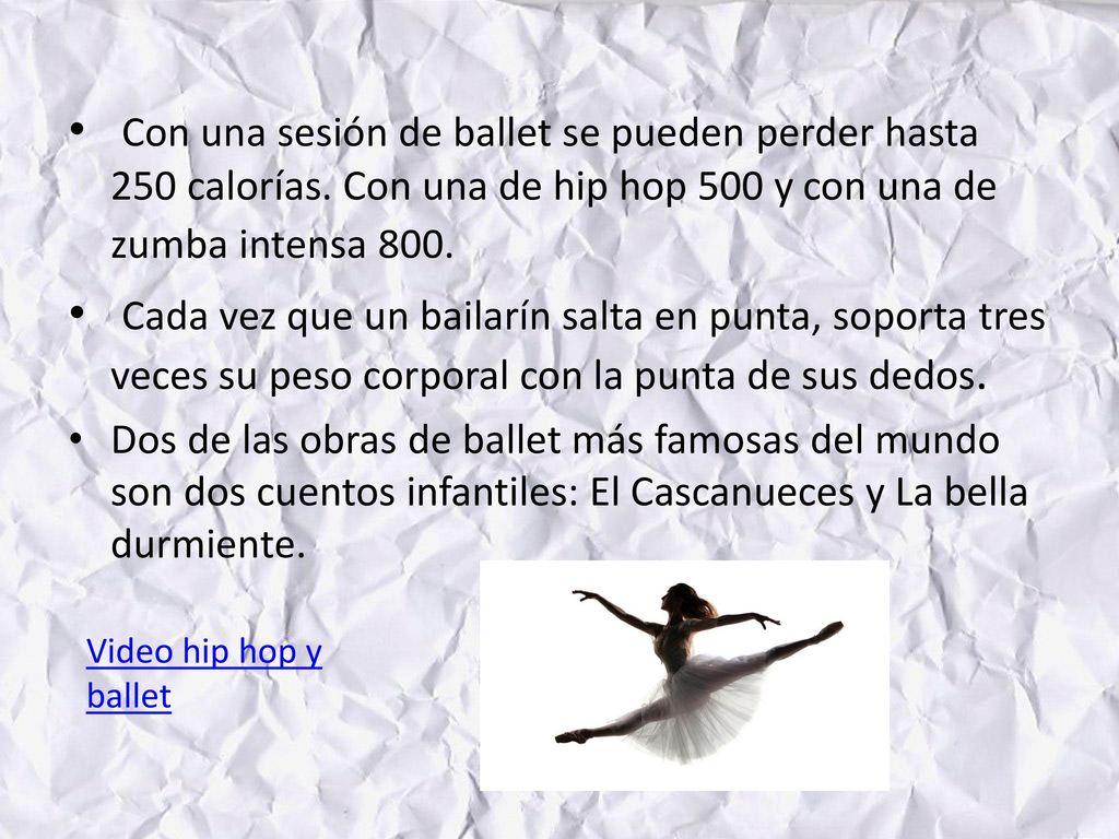 Con una sesión de ballet se pueden perder hasta 250 calorías
