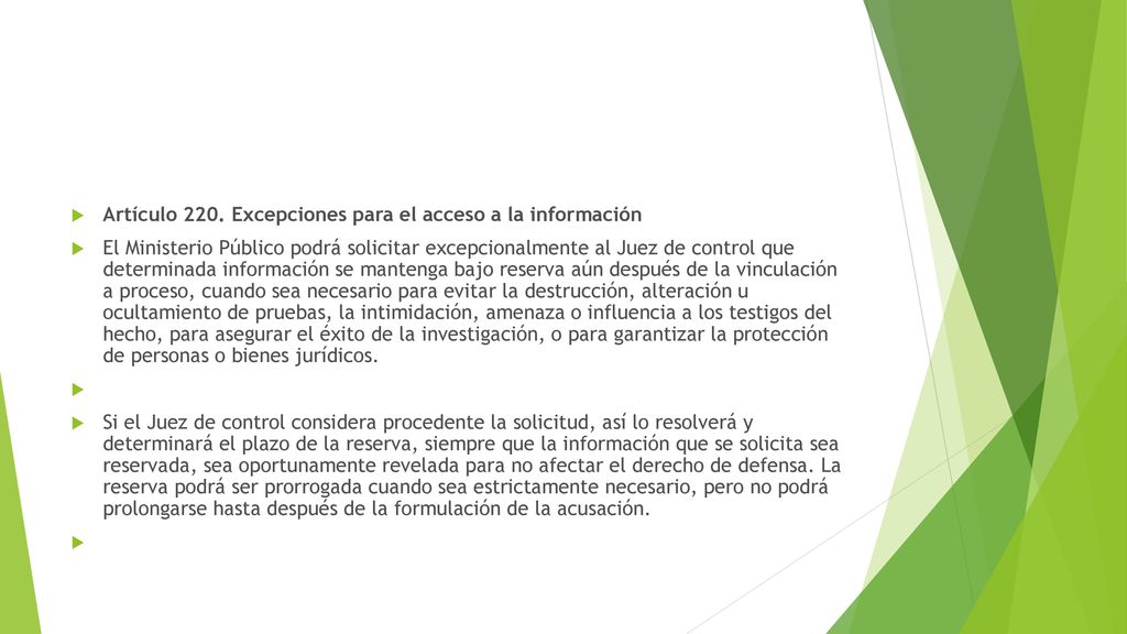Artículo 220. Excepciones para el acceso a la información