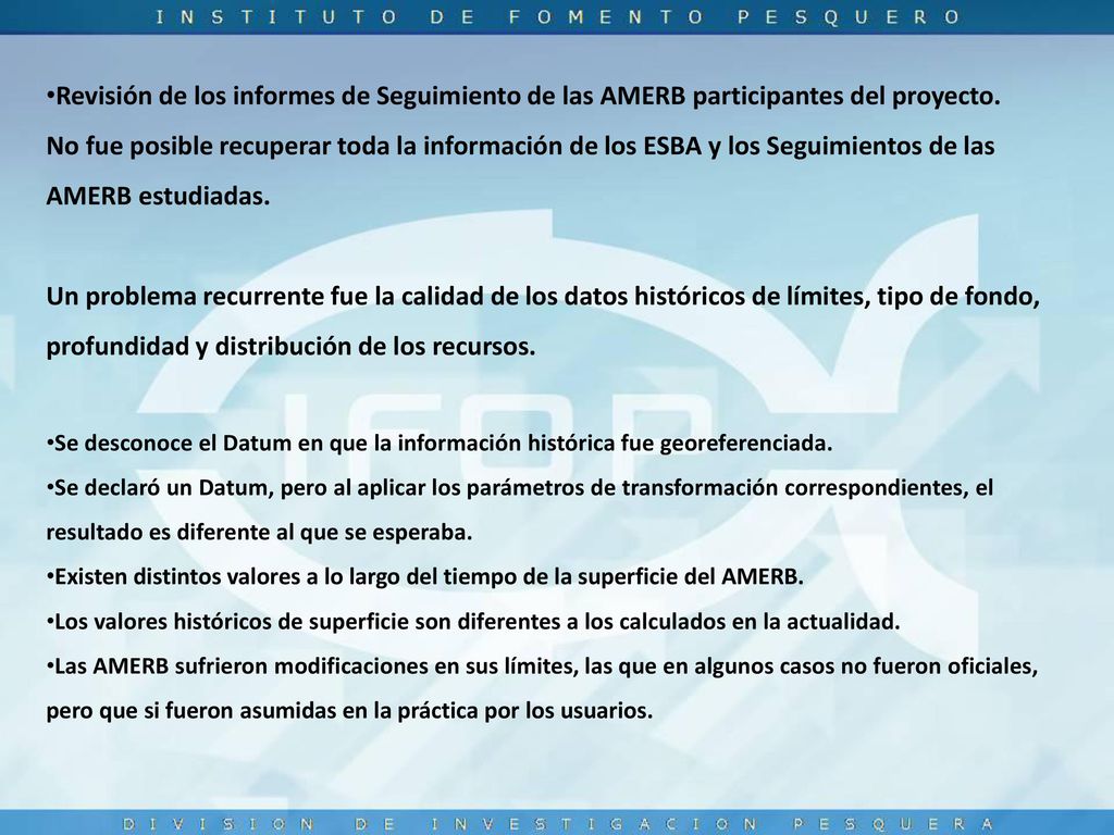 Revisión de los informes de Seguimiento de las AMERB participantes del proyecto.
