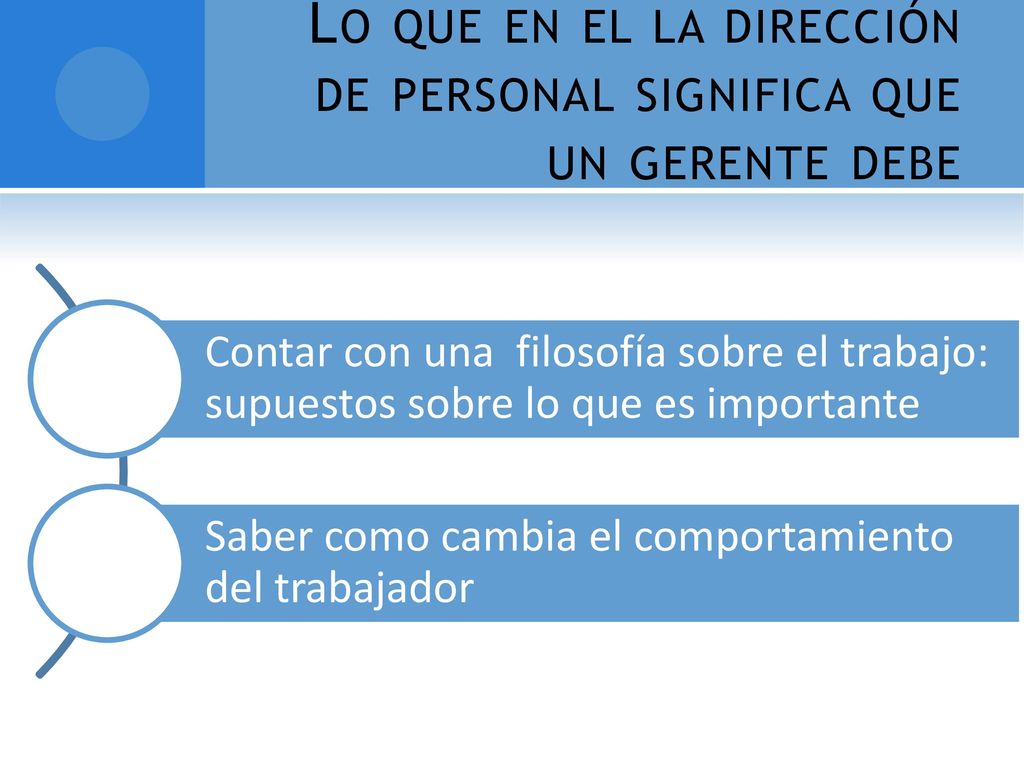 Lo que en el la dirección de personal significa que un gerente debe
