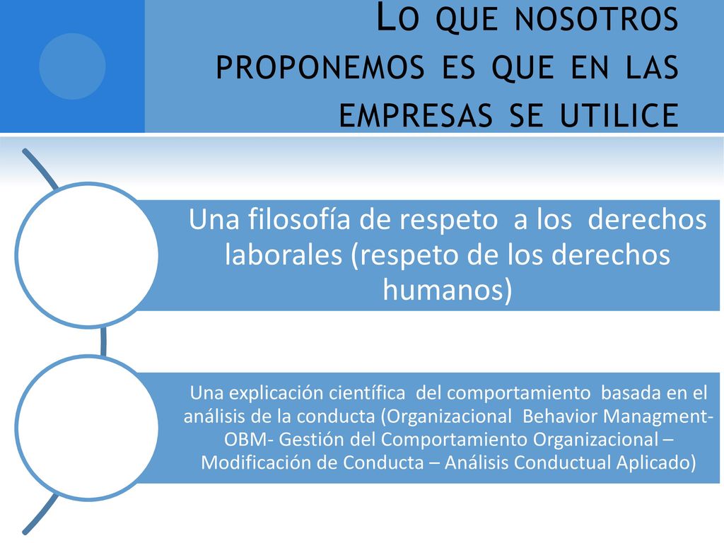 Lo que nosotros proponemos es que en las empresas se utilice